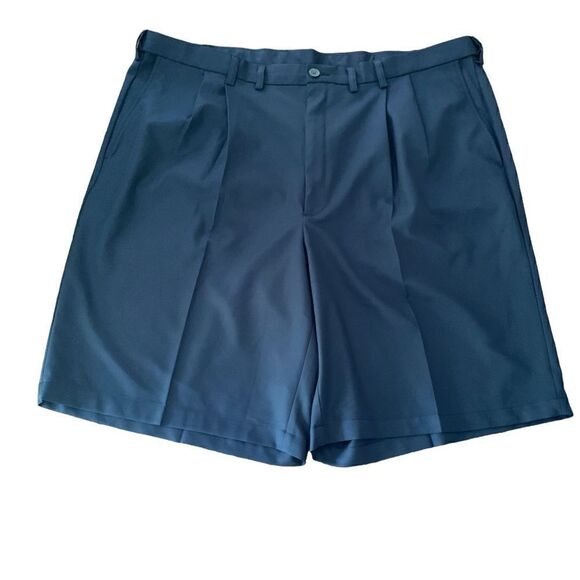 Cool 18 Pro Mens Pleat Front Performance Golf Shorts Navy Blue Sz 46 - Picture 1 of 7